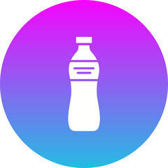 Water Bottle Gradient Circle Glyph Inverted Icon