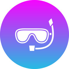 Snorkel Gradient Circle Glyph Inverted Icon