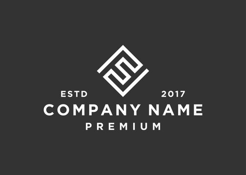 letter ff square logo design vector illustration template