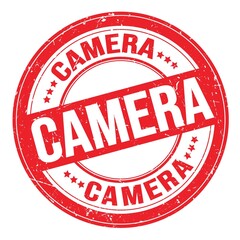 CAMERA text written on red round stamp sign