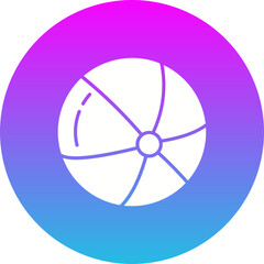 Beach Ball Gradient Circle Glyph Inverted Icon