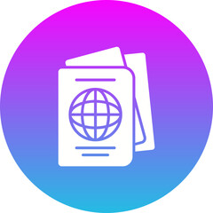Passport Gradient Circle Glyph Inverted Icon
