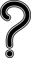 Hand Drawn Symbol of a Question Mark Icon