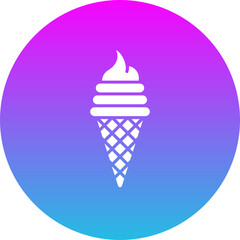 Ice Cream Gradient Circle Glyph Inverted Icon