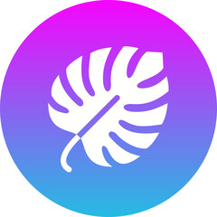 Monstera Gradient Circle Glyph Inverted Icon
