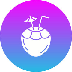 Coconut Gradient Circle Glyph Inverted Icon