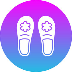 Slippers Gradient Circle Glyph Inverted Icon