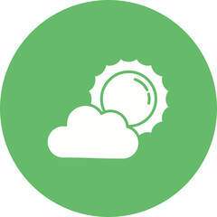 Sunny Multicolor Circle Glyph Inverted Icon