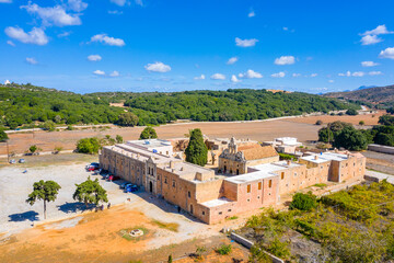 Arcadi monastery on Crete island, Greece. Church Timios Stavros - Moni Arkadiou in Greek. It is a...