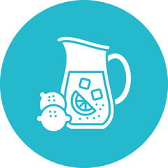 Lemonade Multicolor Circle Glyph Inverted Icon