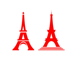 Paris city line style vector illustration. The famous red and editable Eiffel Tower in Paris, France. French city symbol architecture. design for Travel, tourism t-shirts and banners.