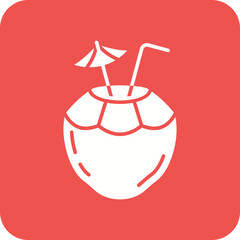 Coconut Multicolor Round Corner Glyph Inverted Icon