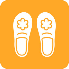Slippers Multicolor Round Corner Glyph Inverted Icon