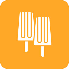 Fototapeta premium Ice Cream Multicolor Round Corner Glyph Inverted Icon