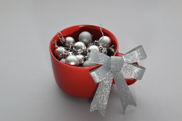 christmas decoration on red