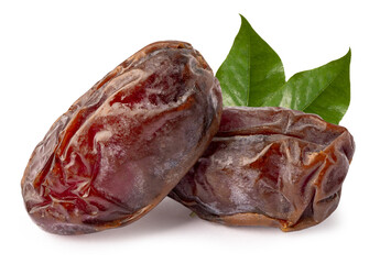 Date palm isolated on white background with clipping path is a staple food of the Middle East and the Indus Valley.