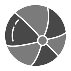 Beach Ball Greyscale Glyph Icon