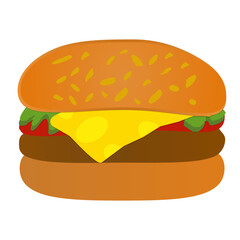 Vector drawing of fastfood burger