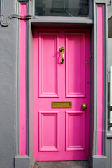 Colorful georgian doors in Dublin, Ireland. Historic doors in different colors painted as protest...