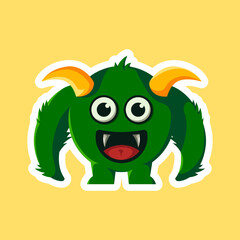 cute monster character isolated on background vector illustration