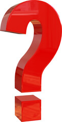 Red Question Marl 3D Render Text