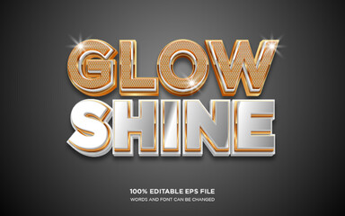 Glow and Shine gold editable text style effect