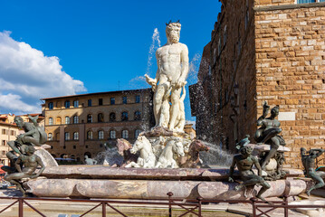 Neptune fountain on Signoria square, Florence, Italy