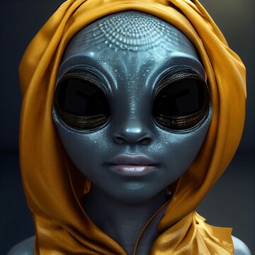 Extraterrestial With A Yellow Headscarf