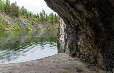 Exit from the underground abandoned marble quarry