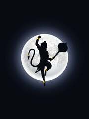 Lord Hanuman with moon background beautiful poster.