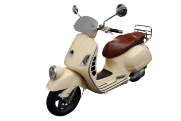 Gordijnen vintage scooter motorfiets transparant © goce risteski