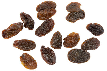 Raisins isolated on white background with clipping path . - obrazy, fototapety, plakaty