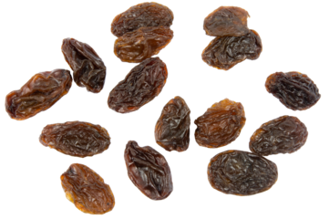Raisins isolated on white background with clipping path .