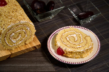 Rollo de frutos amarillos