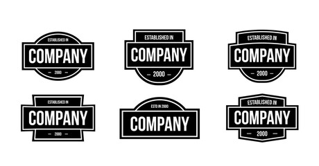 Label Logo vector templates. Vector set of retro black badges. - obrazy, fototapety, plakaty