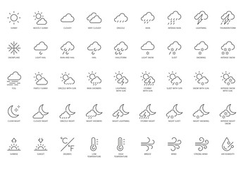 Weather Outline Icons Set