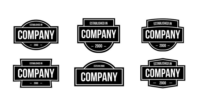 Label Logo vector templates. Vector set of retro black badges.