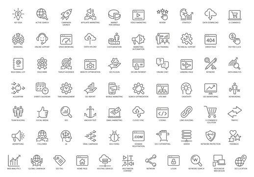 Seo Outline Icons Set