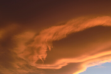 Fototapeta na wymiar A Sky light after sunset. orange background