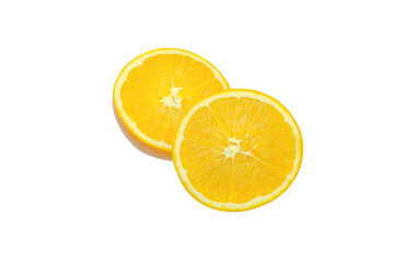 navel oranges on white background