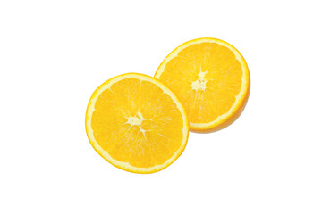 navel oranges on white background