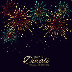 Happy diwali festival firework celebration