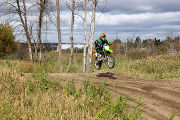 Naklejka premium Motocross automnale