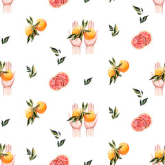 Watercolor Picnic autumn flowers chrysanthemum Bordeaux beige mushrooms basket citruses oranges