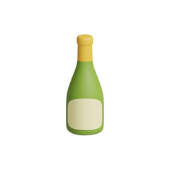 bottle of wine isolated
