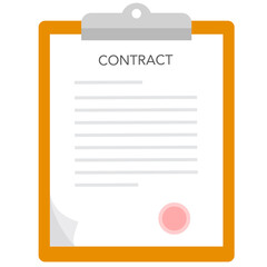 Signed and stamped contract paper icon