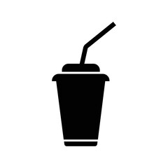 Fast food soft drink soda icon | Black Vector illustration |