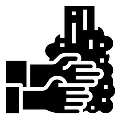 Obraz premium hand glyph icon