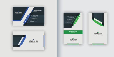 Business card design horizontal and vertical
