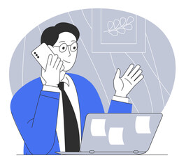 man sitting at the office table.